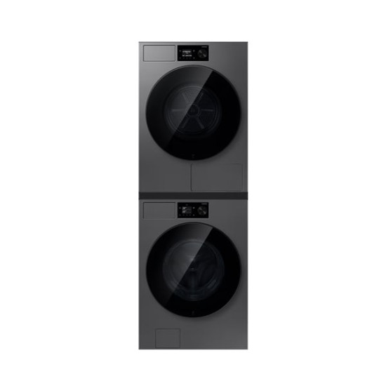 [삼성] 비스포크 AI 원바디 세탁기 21kg + 건조기 20kg + 상단 설치 키트 (다크스틸)