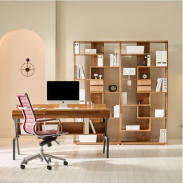 [헨지디자인] 모노 원목 서재 set (책장2+책상1구성)