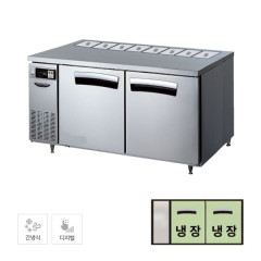 [라셀르] 간냉식 뒷줄 반찬 테이블 냉장고 412L (올스텐)